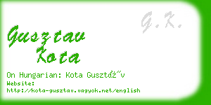 gusztav kota business card